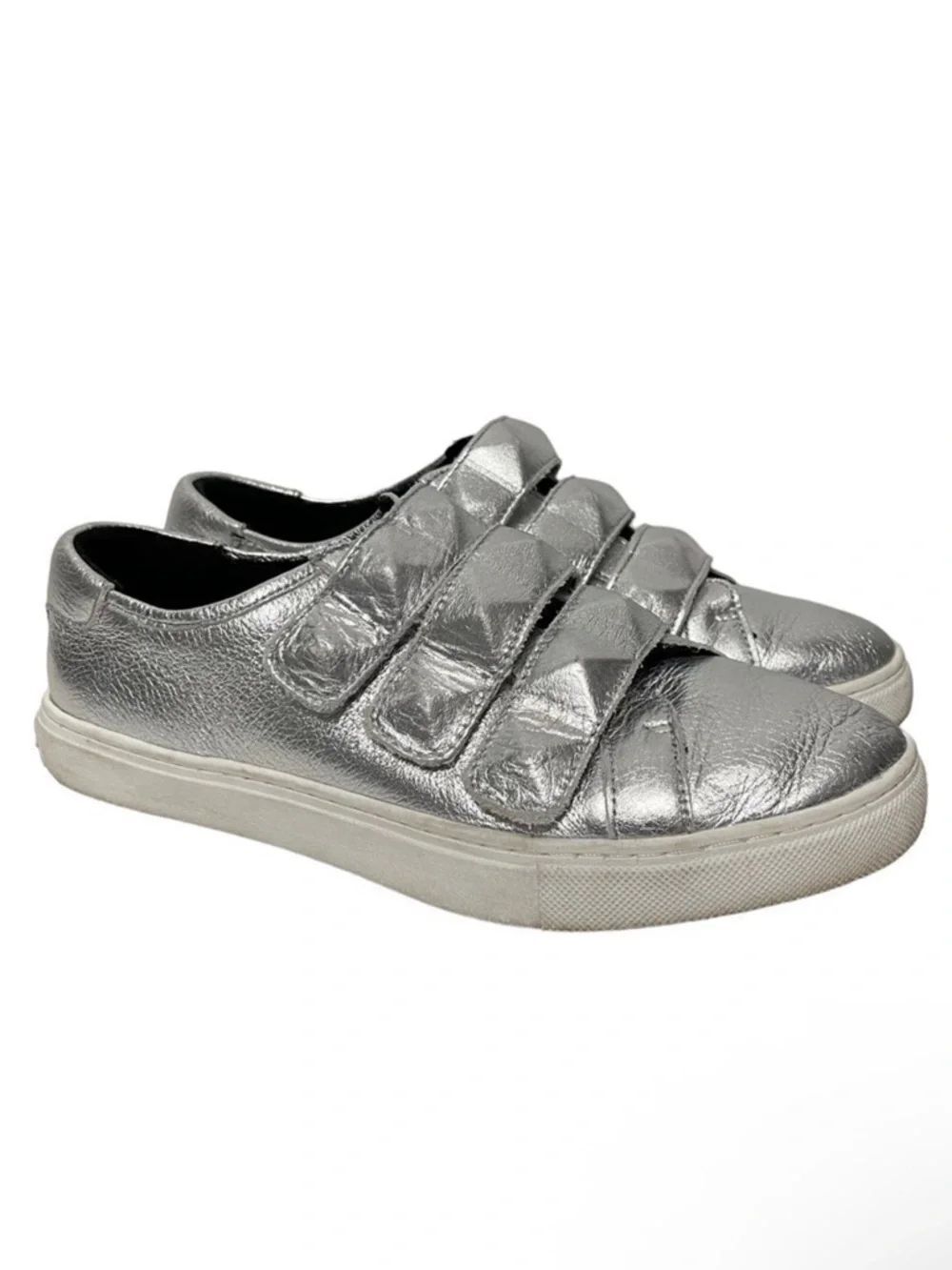 REBECCA MINKOFF Becky Silver Metallic Sneakers 7.5